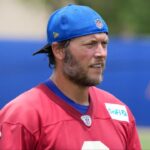 Los Angeles Rams quarterback Matthew Stafford (9) during organized team activities at Rams Practice Facility.
