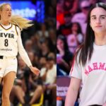 Sophie Cunningham (L), Caitlin Clark (R)