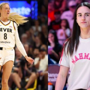 Sophie Cunningham (L), Caitlin Clark (R)