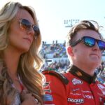 NASCAR Xfinity Series driver Ty Dillon (3) with his wife Haley Dillon before the PowerShares QQQ 300 at Daytona International Speedway.
