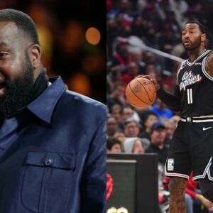 Kendrick Perkins (L), John Wall (R)