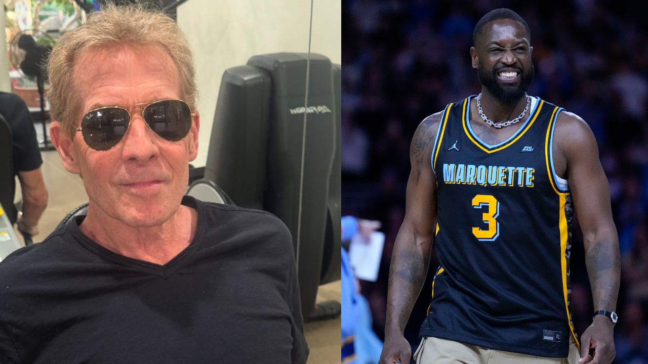 Skip Bayless (L), Dwyane Wade (R)