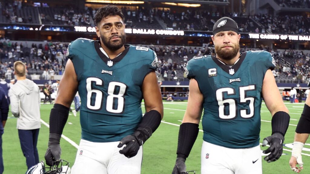 Jordan Mailata and Lane Johnson