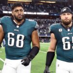 Jordan Mailata and Lane Johnson