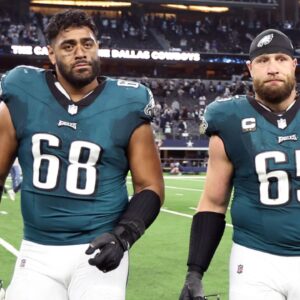 Jordan Mailata and Lane Johnson