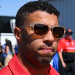NASCAR Cup Series driver Bubba Wallace (23) looks on prior to the Go Bowling at The Glen at Watkins Glen International.