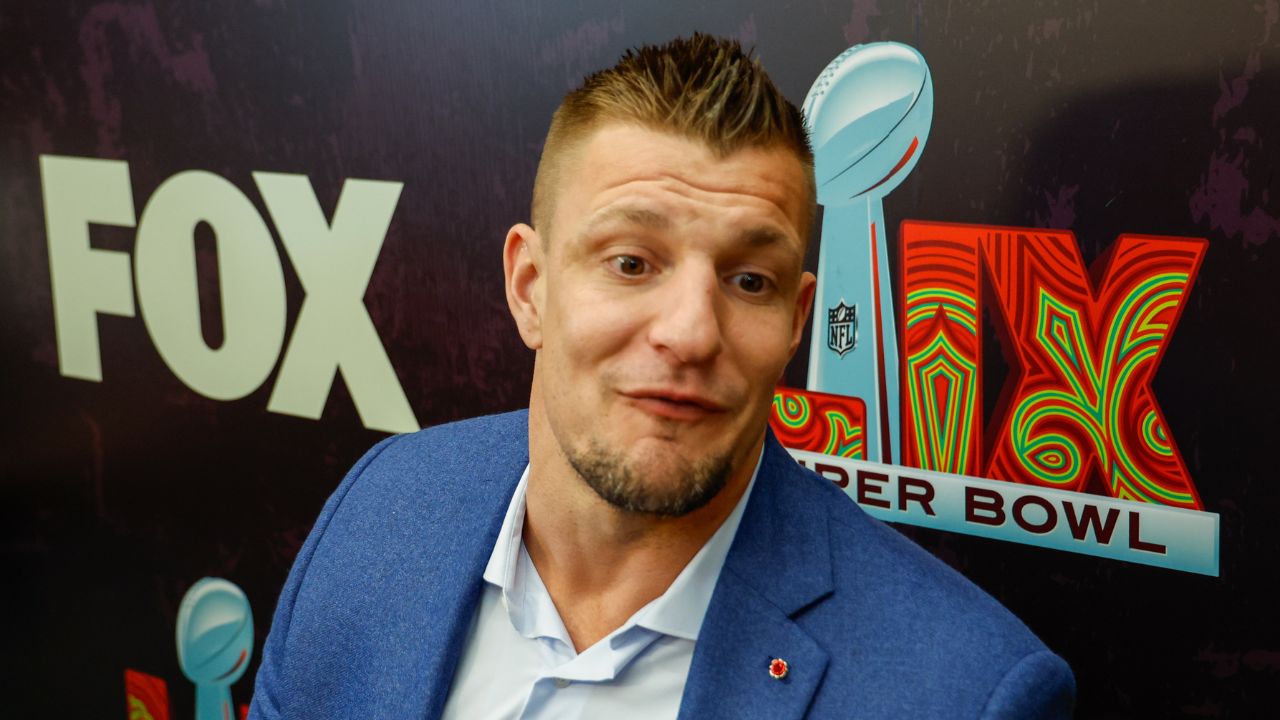 Fox Sports NFL Studio analyst Rob Gronkowski during a Fox Sports media party in advance of Super Bowl LIX at Convention Center.