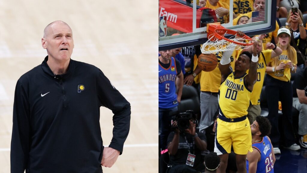 Rick Carlisle (L), Bennedict Mathurin (R)