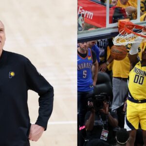 Rick Carlisle (L), Bennedict Mathurin (R)