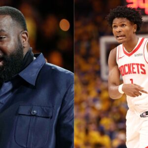 Kendrick Perkins (L) and Amen Thompson (R)