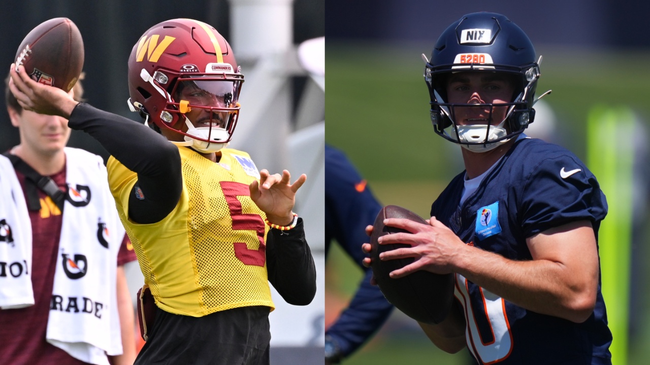 Jayden Daniels (L) and Bo Nix (R)