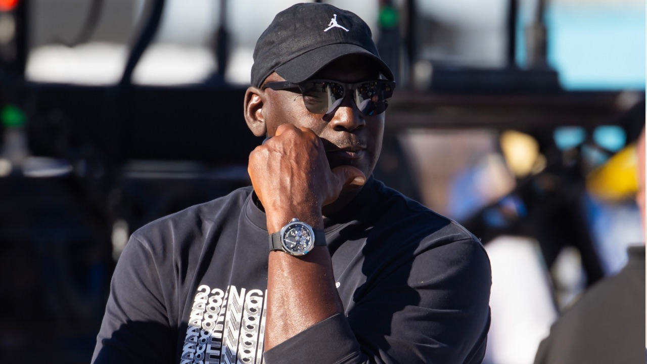NASCAR Cup Series team owner Michael Jordan during qualifying for the Championship race at Phoenix Raceway.