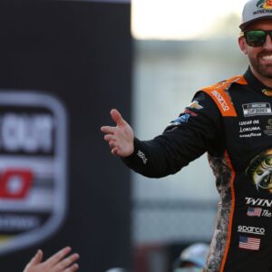 NASCAR Cup Series driver Austin Dillon (3) waves to fans during driver introductions prior to the NASCAR Cup Series Cook Out 400 at Richmond Raceway.