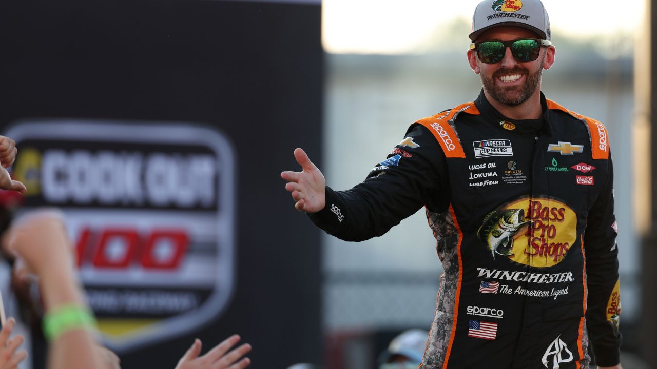 NASCAR Cup Series driver Austin Dillon (3) waves to fans during driver introductions prior to the NASCAR Cup Series Cook Out 400 at Richmond Raceway.