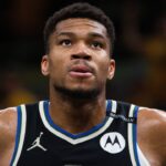 Milwaukee Bucks forward Giannis Antetokounmpo (34) during game five of the first round for the 2024 NBA Playoffs against the Indiana Pacers at Gainbridge Fieldhouse.