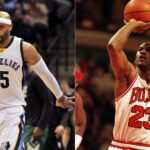 Vince Carter (L) and Michael Jordan (R)