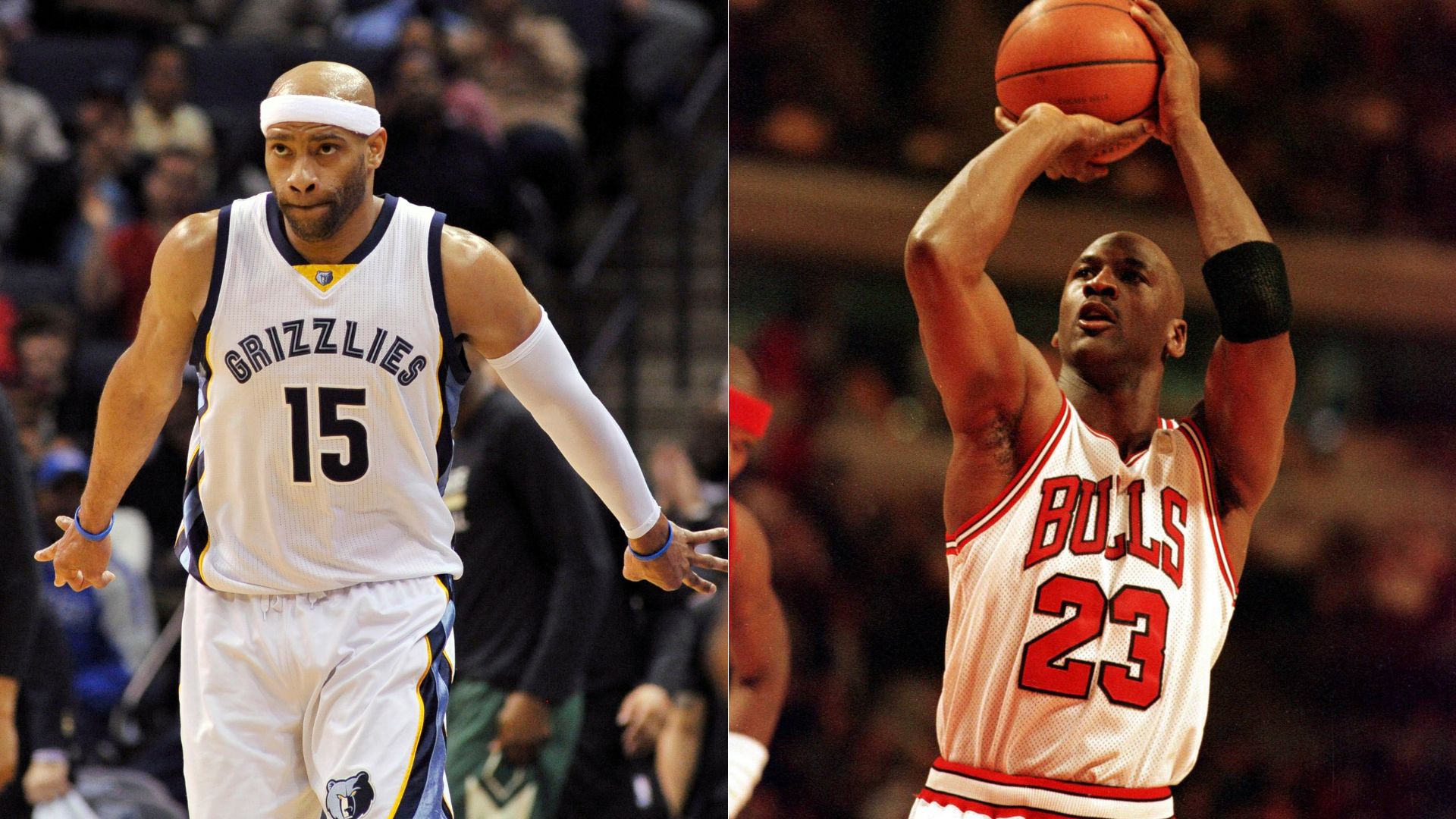 Vince Carter (L) and Michael Jordan (R)