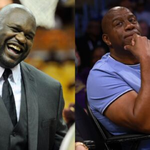 Shaquille O'Neal(L) and Magic Johnson(R)