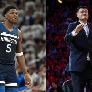 Anthony Edwards(L) and Yao Ming(R)