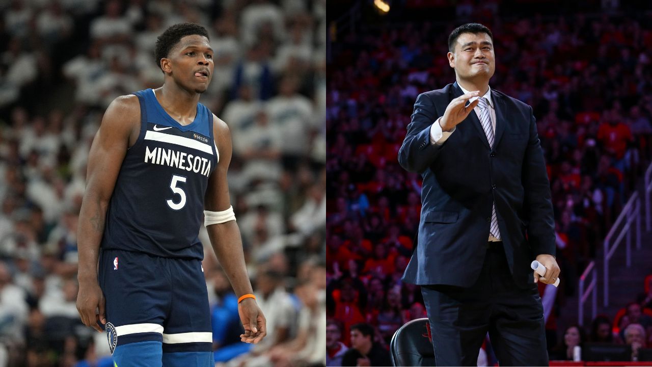 Anthony Edwards(L) and Yao Ming(R)