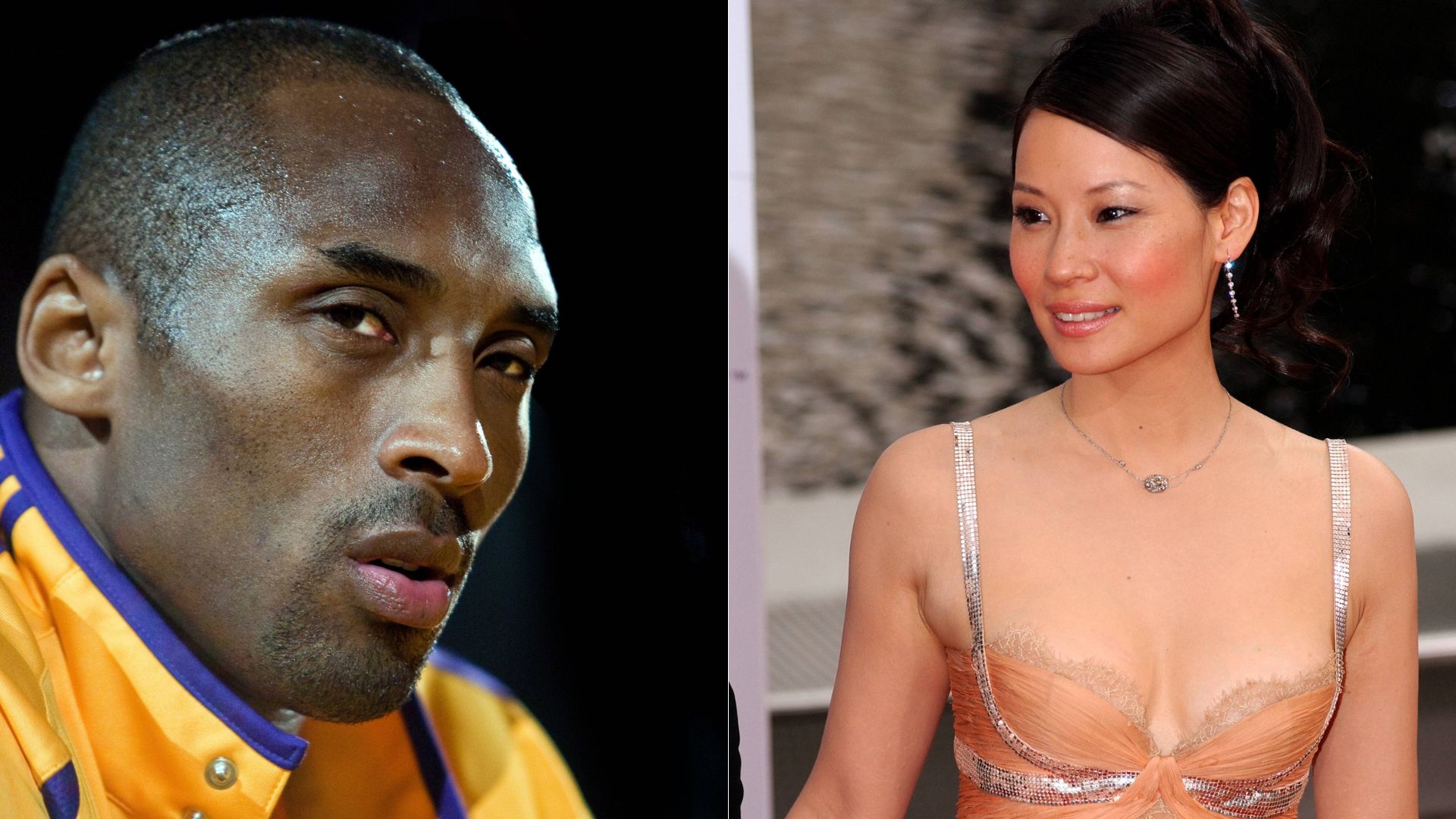 Kobe Bryant (L) and Lucy Liu (R)