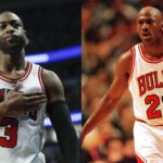 Dwayne Wade (L) and Michael Jordan (R)