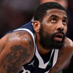 Feb 12, 2025; Dallas, Texas, USA; Dallas Mavericks guard Kyrie Irving (11) during the game between the Dallas Mavericks and the Golden State Warriors at the American Airlines Center