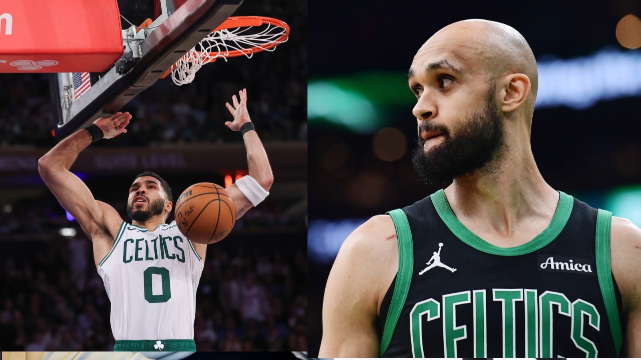 Jayson Tatum (L), Derrick White (R)
