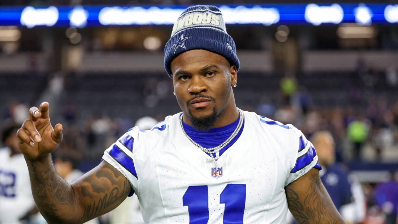 Dallas Cowboys defensive end Micah Parsons (11) reacts after the game against the Baltimore Ravens at AT&T Stadium.