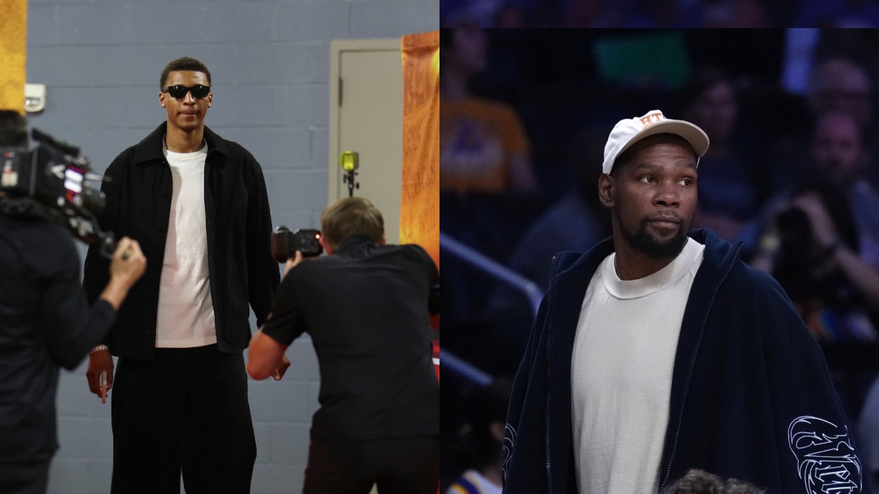 Jabari Smith Jr. (L), Kevin Durant (R)