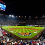 Cincinnati Reds pitcher Chase Burns throws a pitch to Atlanta Braves batter Matt Olson in the MLB Speedway Classic held at Bristol Motor Speedway in Bristol, Tenn., on August 2, 2025.