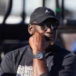NASCAR Cup Series team owner Michael Jordan during qualifying for the Championship race at Phoenix Raceway.