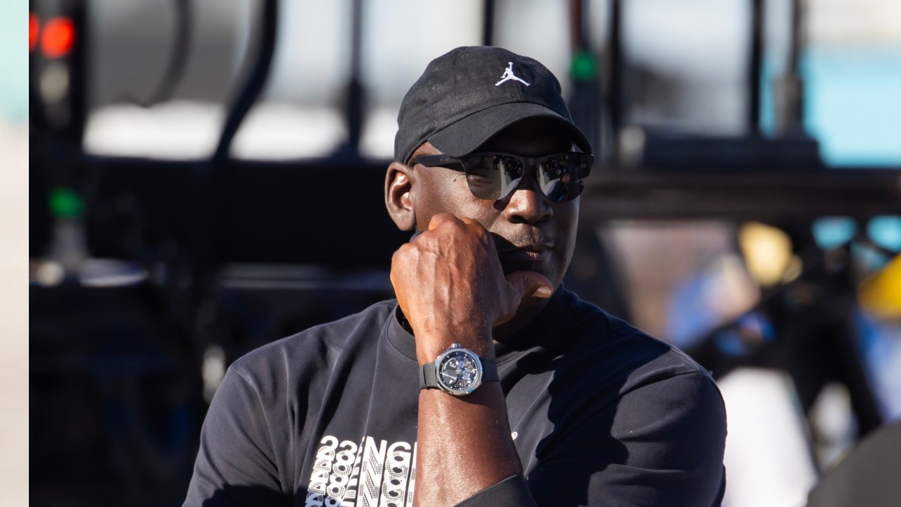 NASCAR Cup Series team owner Michael Jordan during qualifying for the Championship race at Phoenix Raceway.