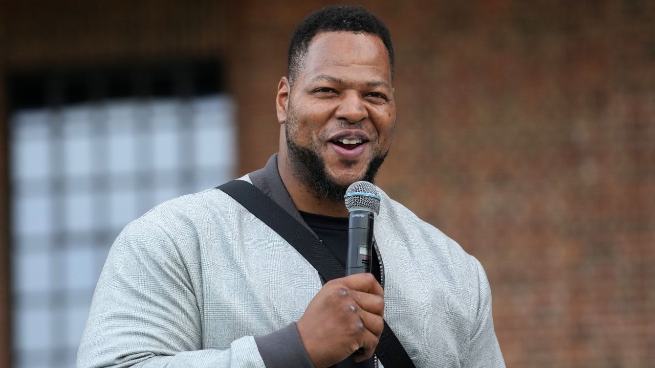 Ndamukong Suh at the NFL Experience London at the Battersea Power Station.
