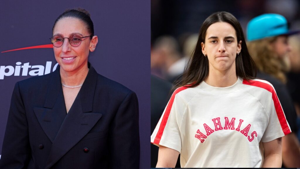 Diana Taurasi (L), Caitlin Clark (R)
