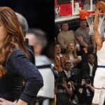 Rachel Nichols (L), New York Knicks (R)