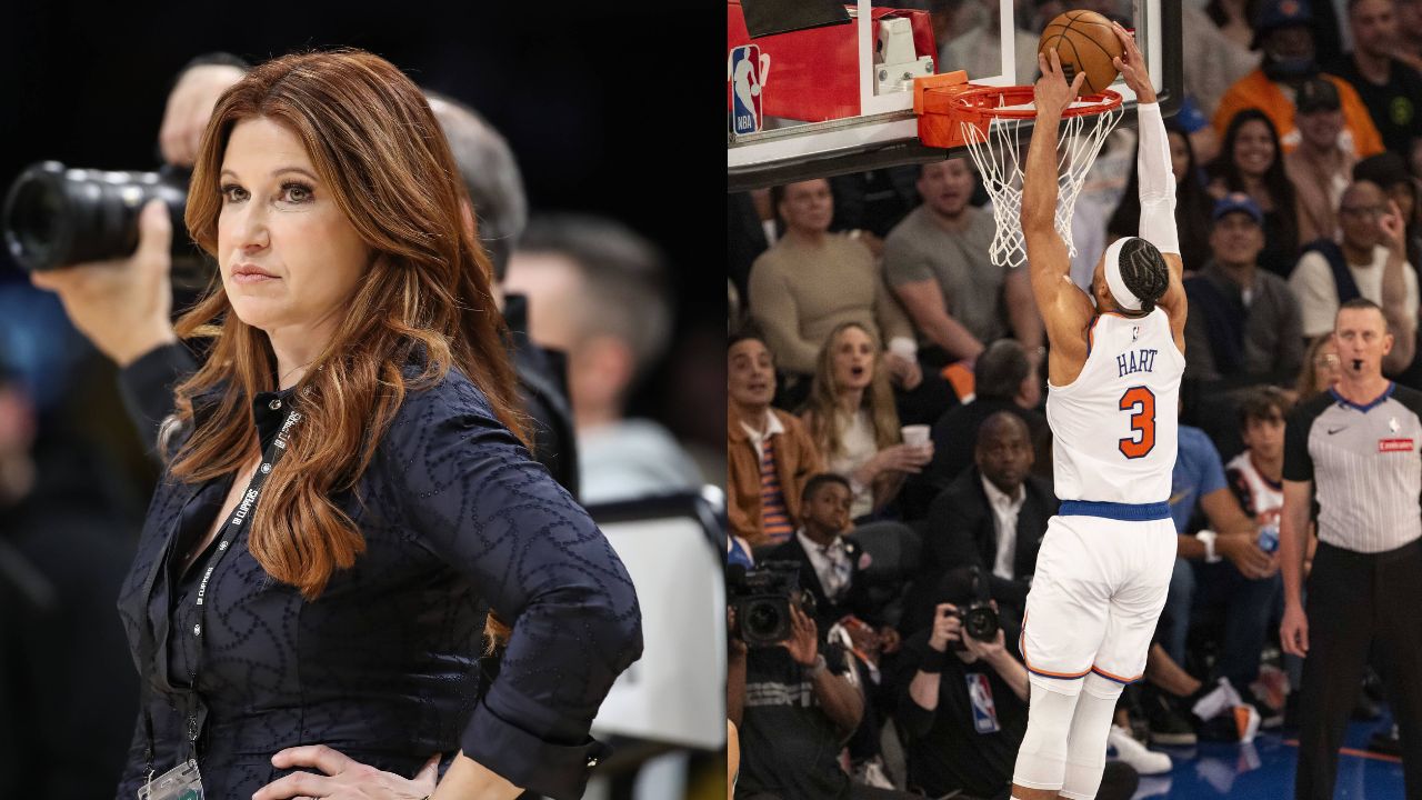 Rachel Nichols (L), New York Knicks (R)