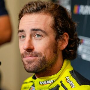 Ryan Blaney answers questions from the media during NASCAR Cup Series Playoff Media Day at Charlotte Convention Center.
