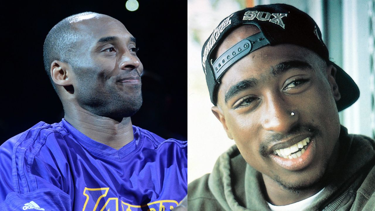 Kobe Bryant (L) and Tupac Shakur (R)