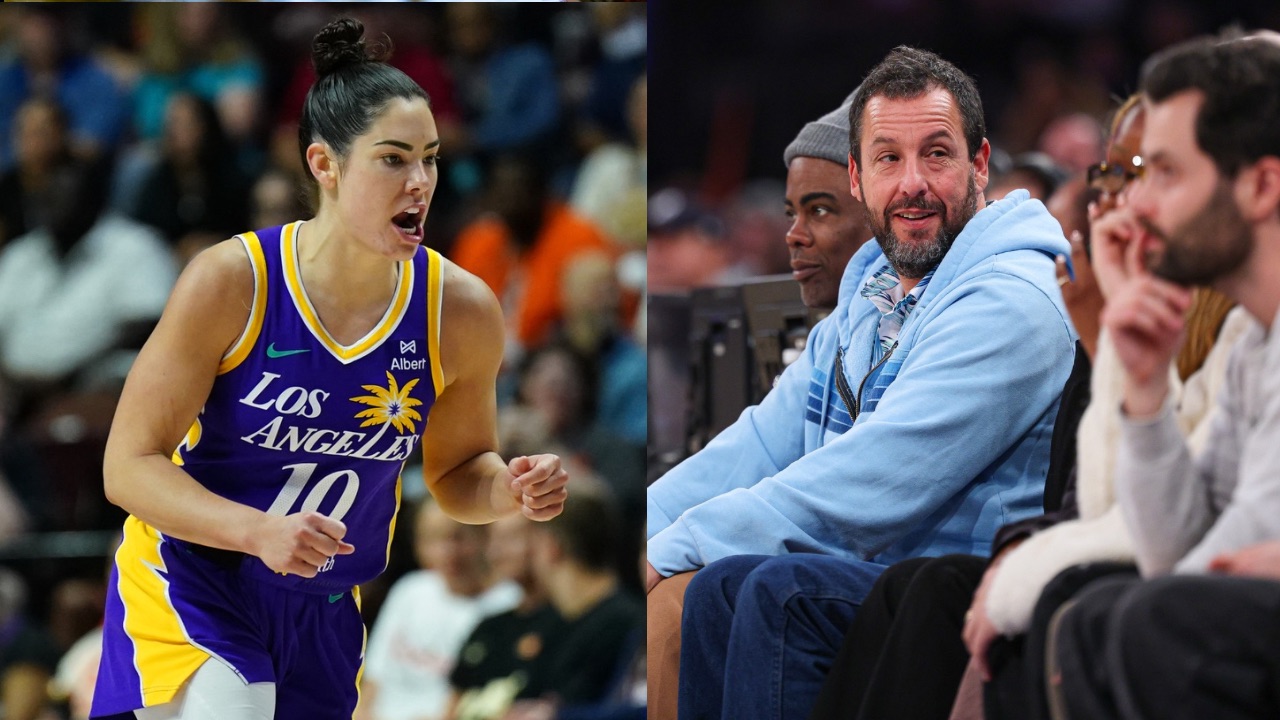 Kelsey Plum (L), Adam Sandler (R)