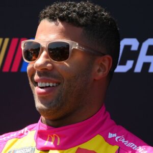 NASCAR Cup Series driver Bubba Wallace (23) looks on prior to the Go Bowling at The Glen at Watkins Glen International.