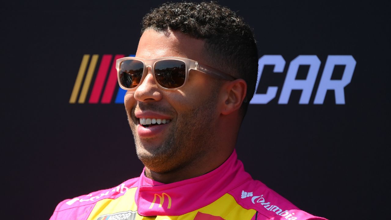 NASCAR Cup Series driver Bubba Wallace (23) looks on prior to the Go Bowling at The Glen at Watkins Glen International.