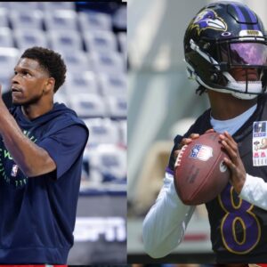 Anthony Edwards (L), Lamar Jackson (R)