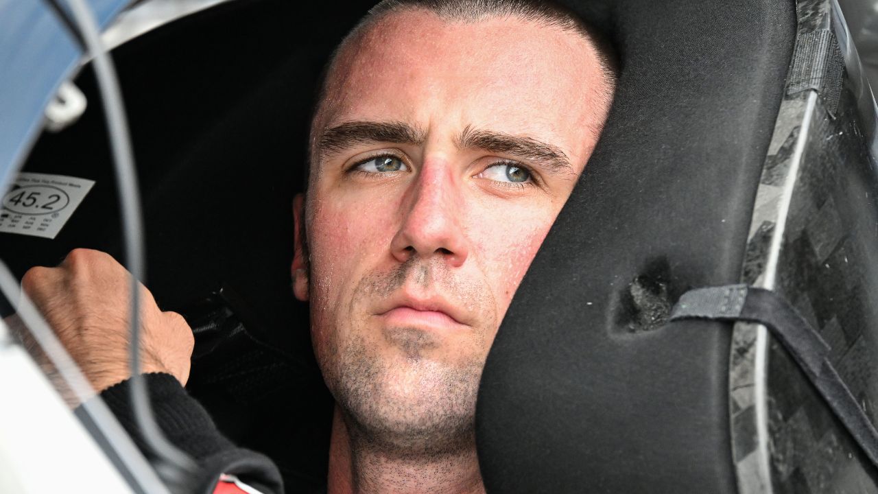 NASCAR Cup Series driver Austin Cindric (2) sits in his car Saturday, July 26, 2025, during qualifying for the Brickyard 400 at Indianapolis Motor Speedway.