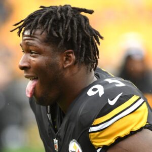 Pittsburgh Steelers defensive tackle Keeanu Benton (95) before a game against the Jacksonville Jaguars at Acrisure Stadium.