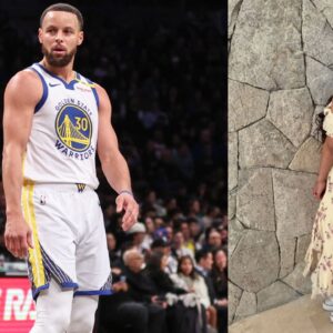 Steph Curry (L) and his daughter Riley Curry (R)
