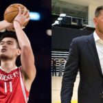 Yao Ming (L) and Luka Doncic (R)
