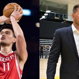 Yao Ming (L) and Luka Doncic (R)