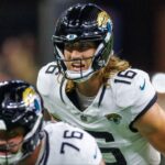 Jacksonville Jaguars quarterback Trevor Lawrence (16) calls for the ball against the New Orleans Saints during the first half at Caesars Superdome.