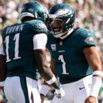 AJ Brown and Jalen Hurts